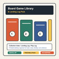 Board Game Library and Lending Log printable digital download product card
