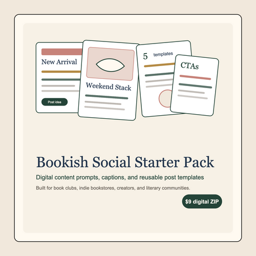 Bookish Social Starter Pack digital download product card