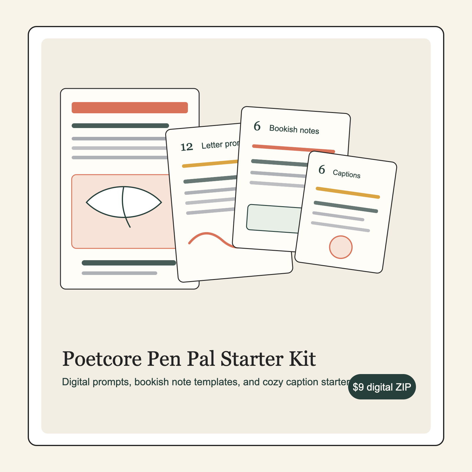 Poetcore Pen Pal Starter Kit digital download product card