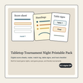 Tabletop Tournament Night Printable Pack digital download product card