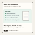 Weekly Reset Digital Planner digital download product card